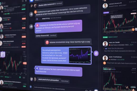 Private crypto trading community discussion on Telegram and Discord showing member conversations and market analysis